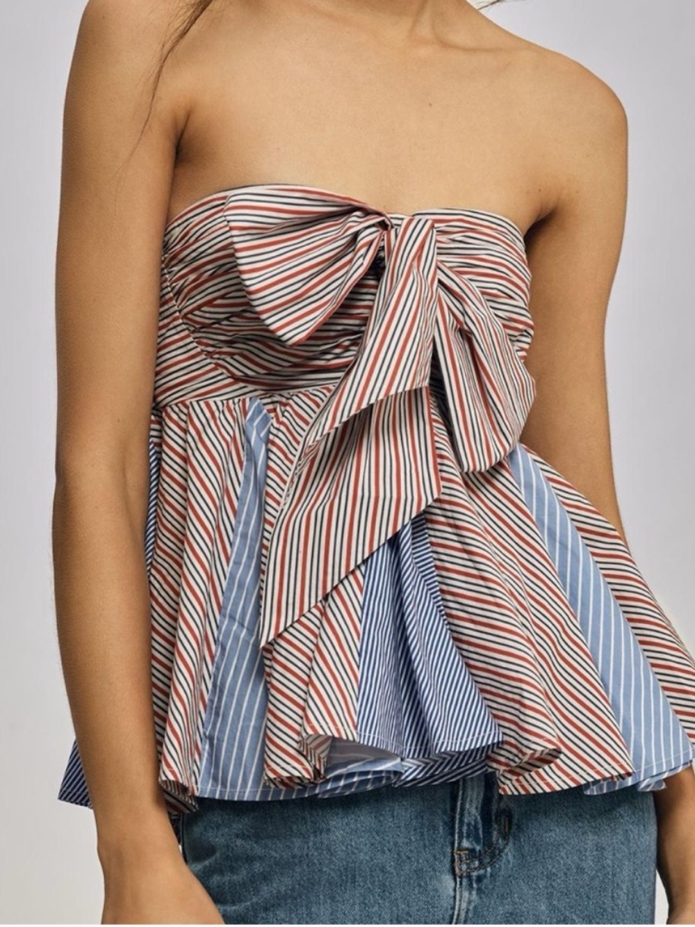 NWOT Anthropologie Striped Tie-Front Top